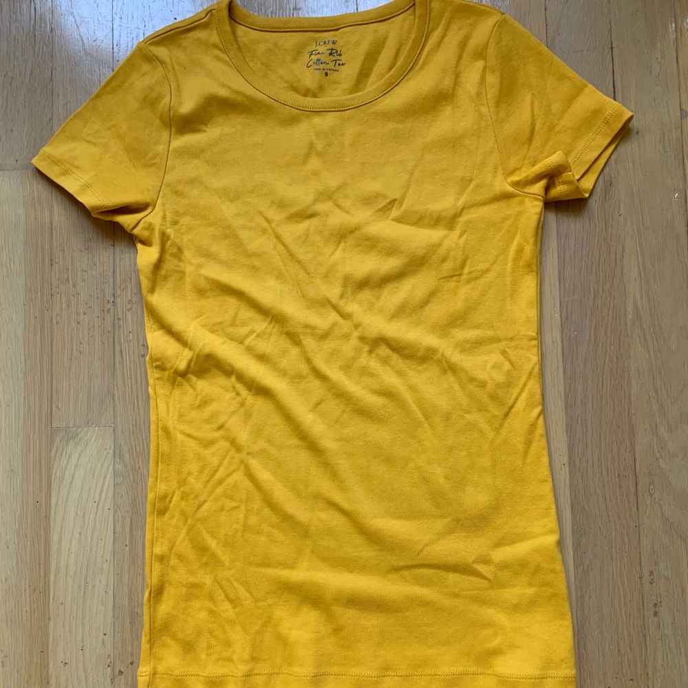 JCrew Factory Yellow Fine Rib Cotton tee